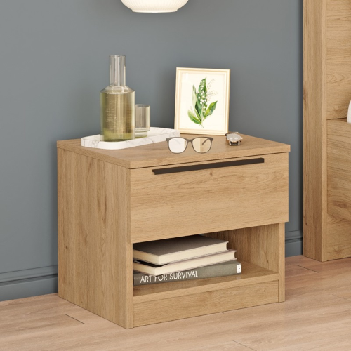 Comodino moderno 1 cassetto design 50xH44 rovere Rubik