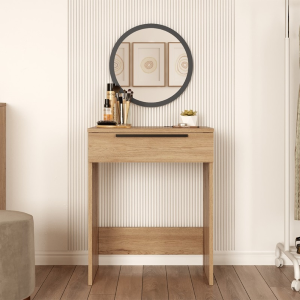 Mobile consolle ingresso salvaspazio specchio toeletta 60 cm rovere Rubik