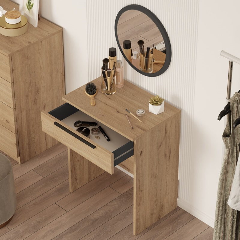 Mobile consolle ingresso salvaspazio specchio toeletta 60 cm rovere Rubik