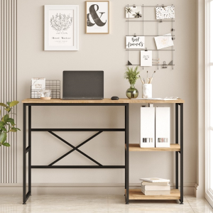 Scrivania consolle moderna ufficio 120xH75 cm industrial rovere nero Victoria-D