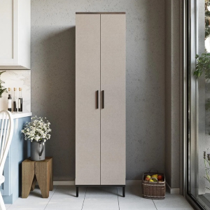 Colonna bagno moderna a terra 2 ante 50xH184 cm visone beige Elias