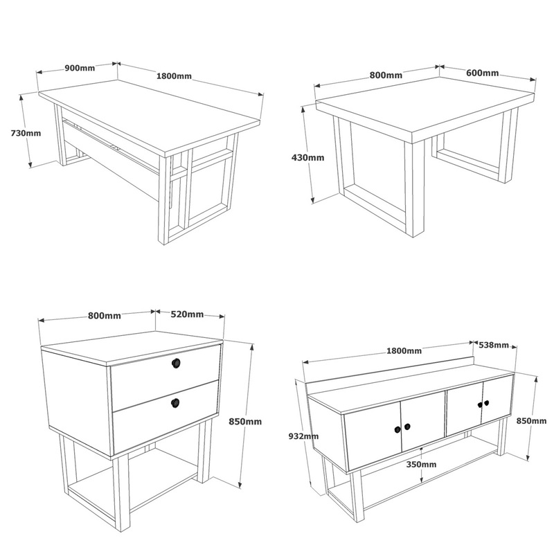Arredo ufficio moderno completo rovere scuro Wonder-4