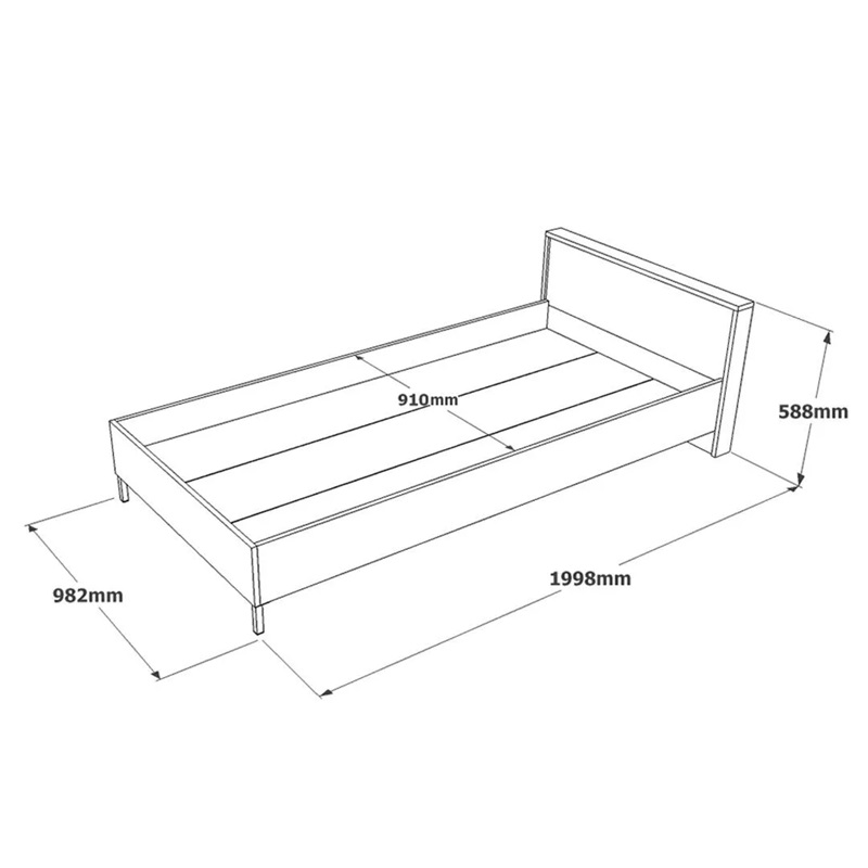 Cameretta bambino completa singola 90x190 cm marrone cemento Dexter-8