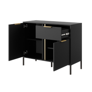 Credenza madia moderna 103xH81 1 cassetto 2 ante antracite oro Sky
