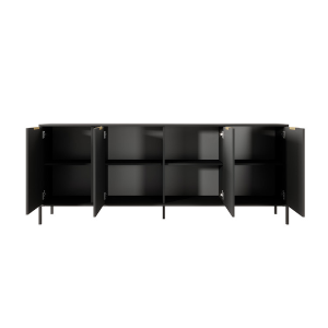 Credenza madia moderna 203xH81 4 ante antracite oro Sky