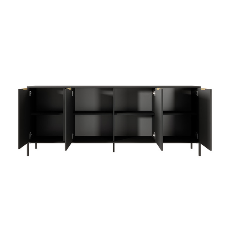 Credenza madia moderna 203xH81 4 ante antracite oro Sky