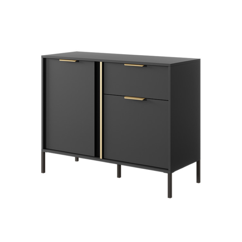 Credenza madia moderna 103xH81 1 cassetto 2 ante antracite oro Sky