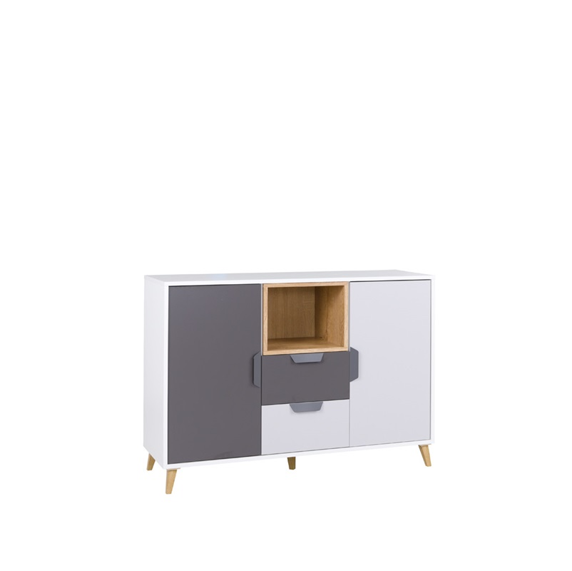 Comò cameretta ragazzi 120xH84 rovere antracite bianco Ala