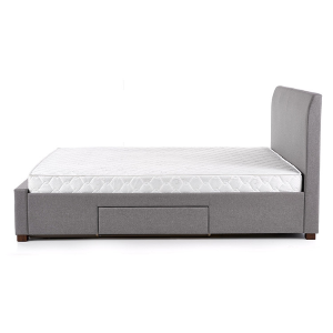 Letto matrimoniale contenitore 160x200 in tessuto grigio cassettoni Venezia