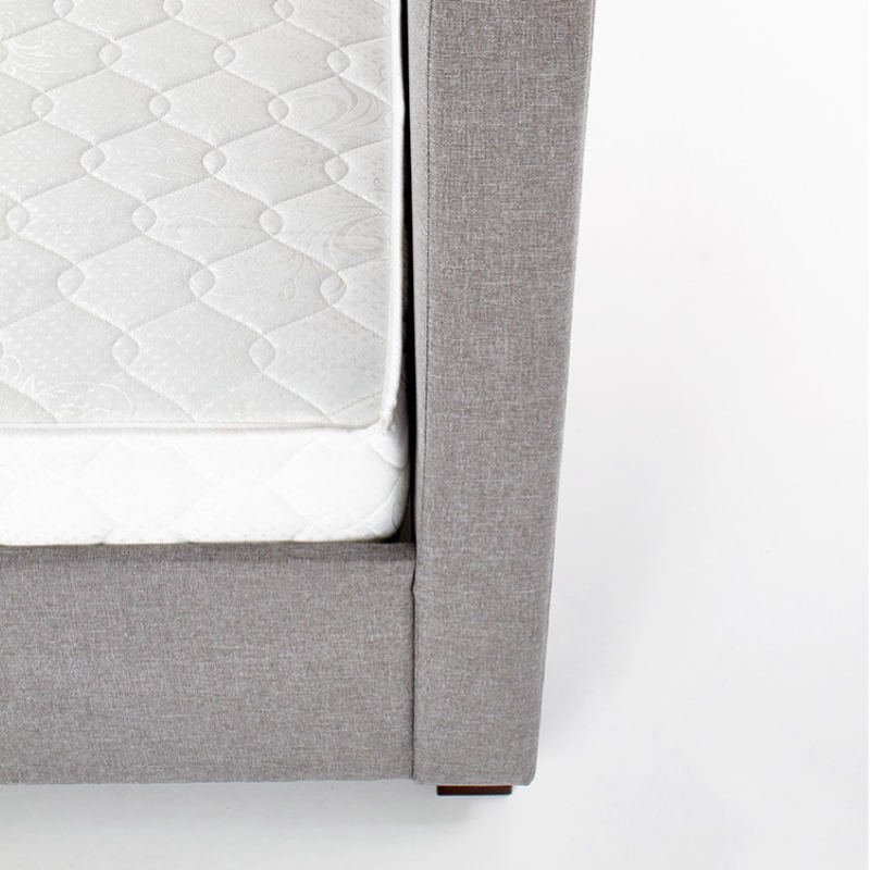 Letto matrimoniale contenitore 160x200 in tessuto grigio cassettoni Venezia