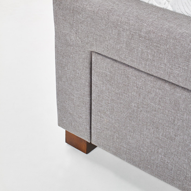 Letto matrimoniale contenitore 160x200 in tessuto grigio cassettoni Venezia