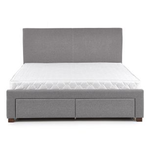 Letto matrimoniale contenitore 160x200 in tessuto grigio cassettoni Venezia
