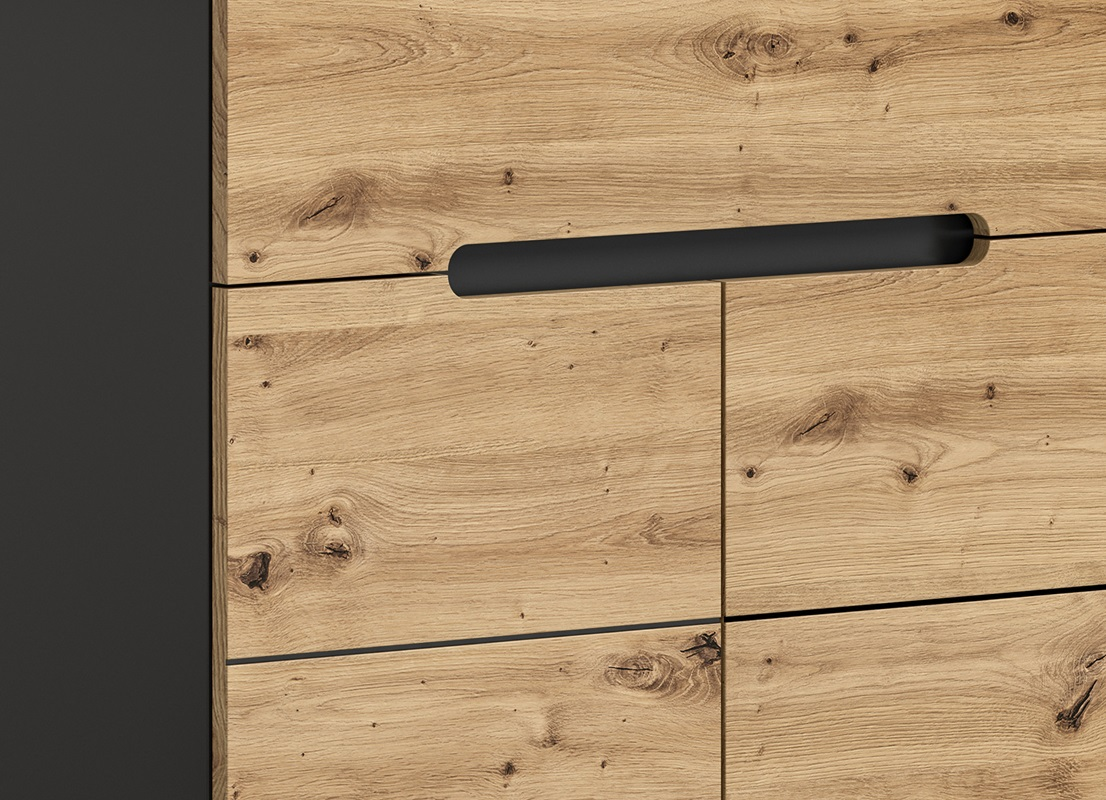 Mobile ingresso moderno appendiabiti 160xH190 cm rovere antracite Anfas