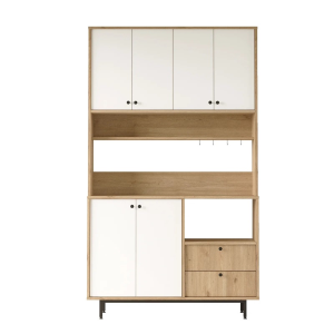 Mobile da cucina dispensa multiuso microonde 120xH205 cm bianco rovere Commis