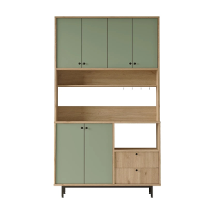 Mobile da cucina dispensa multiuso microonde 120xH205 cm rovere verde Commis