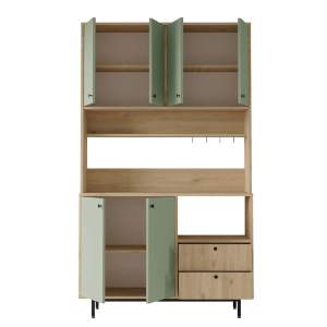Mobile da cucina dispensa multiuso microonde 120xH205 cm rovere verde Commis