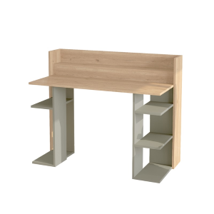 Scrivania moderna attrezzata ufficio 124x58 cm rovere verde Buster