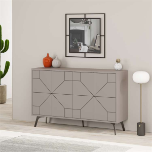 Credenza madia moderna design 123xH77 4 ante tortora Masai