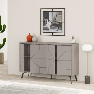 Credenza madia moderna design 123xH77 4 ante tortora Masai