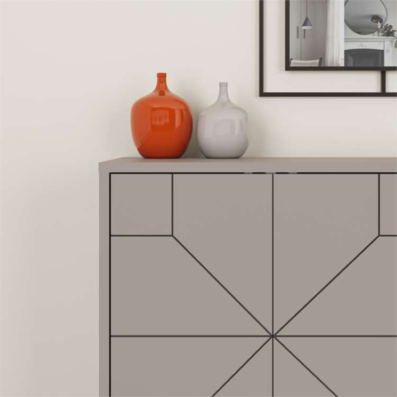 Credenza madia moderna design 123xH77 4 ante tortora Masai