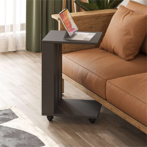 Tavolino soggiorno moderno ruote 37xH67 libreria antracite Star