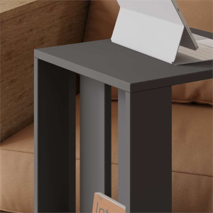 Tavolino soggiorno moderno ruote 37xH67 libreria antracite Star