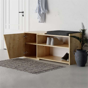 Cassapanca scarpiera moderna 105xH47 ingresso cuscino rovere Derby