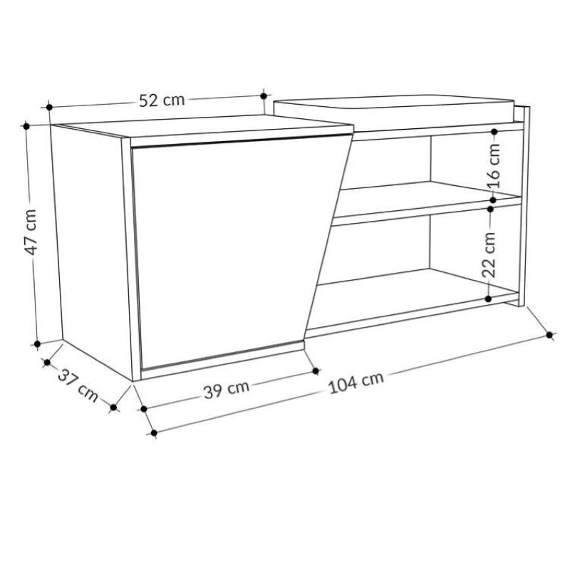Cassapanca scarpiera moderna 105xH47 ingresso cuscino rovere Derby