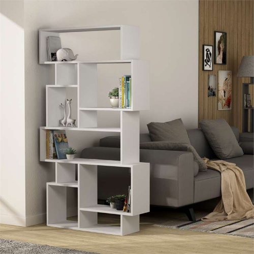 Libreria moderna soggiorno design 96xH168 cm bianco Yanira