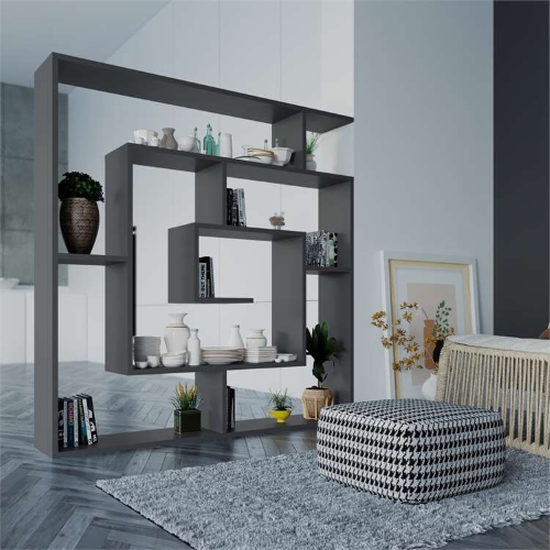 Libreria moderna design soggiorno 125xH129 antracite Maze