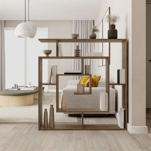 Libreria moderna design soggiorno 125xH129 quercia Maze
