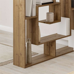 Libreria moderna design soggiorno 125xH129 quercia Maze