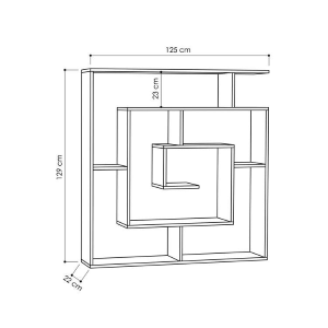 Libreria moderna design soggiorno 125xH129 quercia Maze
