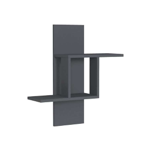 Mensola pensile a muro moderno 64xH70cm 2 ripiani antracite Odile
