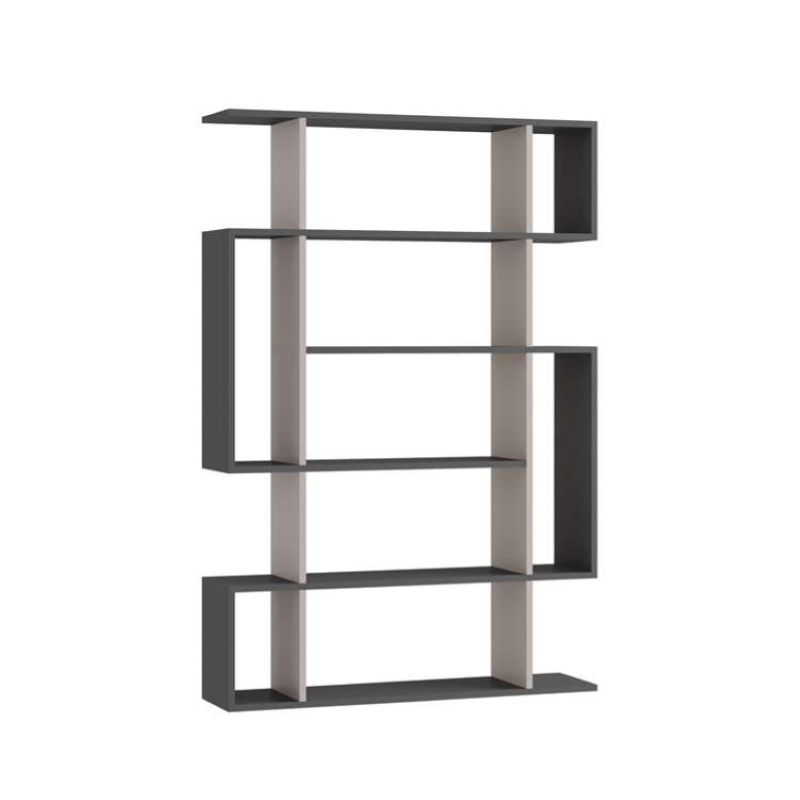 Libreria moderna design soggiorno ufficio 109xH161 tortora antracite Roger-1