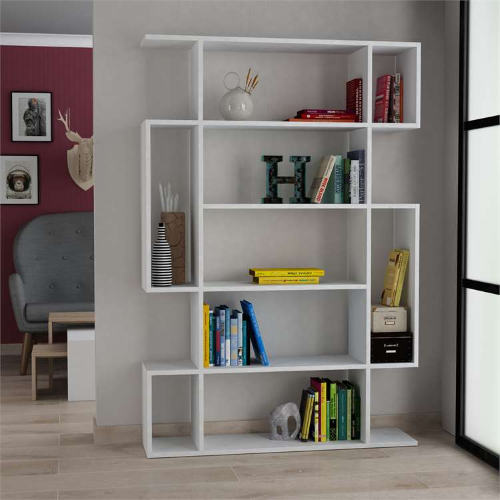 Libreria moderna design soggiorno ufficio 109xH161 bianco Roger-1