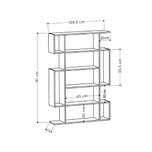 Libreria moderna design soggiorno ufficio 109xH161 bianco Roger-1
