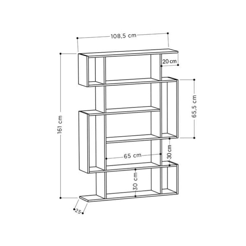Libreria moderna design soggiorno ufficio 109xH161 bianco Roger-1