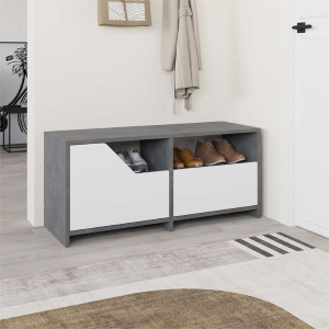 Cassapanca scarpiera moderna 105x47 cm ingresso ossido bianco 2 ante Vanille