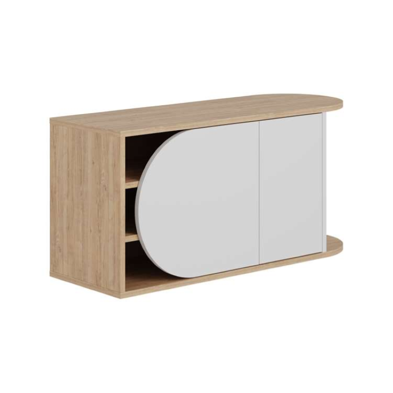 Cassapanca scarpiera moderna 140xH50 ingresso 2 ante rovere bianco Darcey