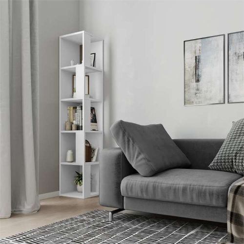 Libreria moderna design soggiorno angolare 31xH159 bianco Xenia