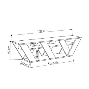 Mobile porta tv moderno 158xH40 cm ripiani antracite Isac