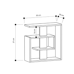 Tavolino soggiorno moderno servitore 55xH57 cm rovere bianco Ludo