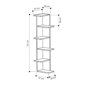 Libreria design moderno soggiorno 37xH141 cm bianco ZigZag