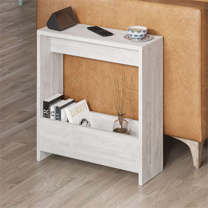 Tavolino soggiorno moderno servitore 55xH60 cm bianco antico Melvin