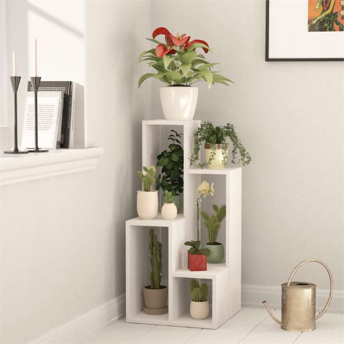Libreria moderna fioriera portapiante design 42xH89 cm bianco Edera