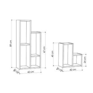 Libreria moderna fioriera portapiante design 42xH89 cm bianco Edera