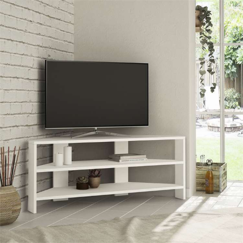 Mobile porta tv moderno angolare design 110xH45 cm bianco Dave