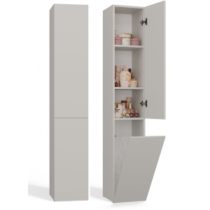 Colonna bagno a terra 1 anta 1 cesto portabiancheria 31xH174 beige Flute
