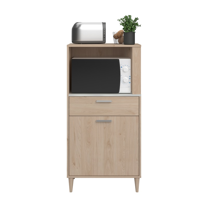 Mobile da cucina dispensa multiuso microonde 60xH120 cm rovere bianco Cooking